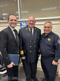 L to R: FF John Carollo, Chief Chris Young, Lead Instructor John DeMarco 