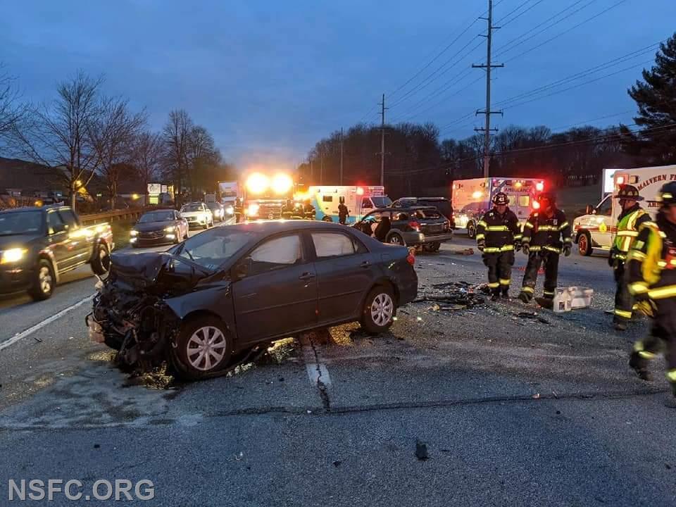 Traffic Jam After Serious Crash - Newtown Square Fire Company